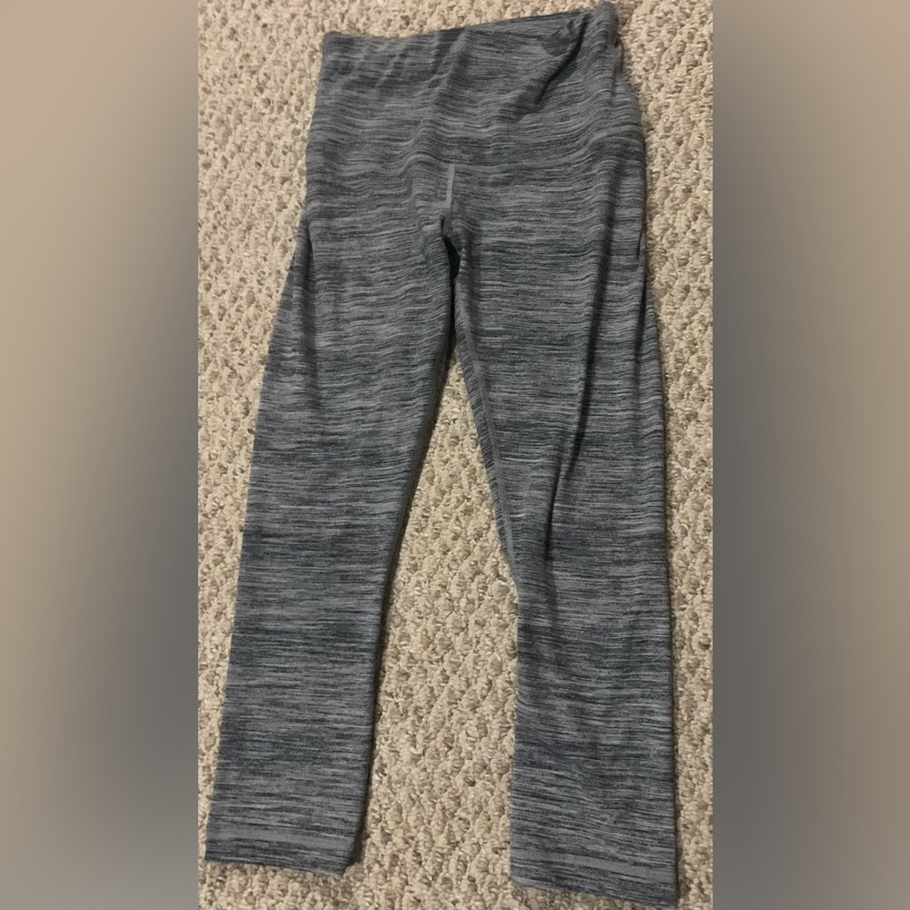 Lululemon Athletica Gray Heathered Leggings with Wide Waistband High Waisted